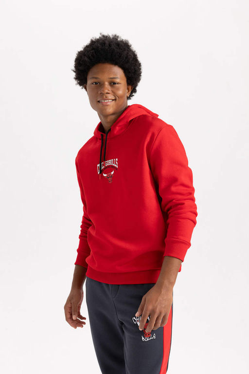 DeFactoFit Толстовка стандартного кроя с капюшоном NBA Chicago Bulls  фото 5