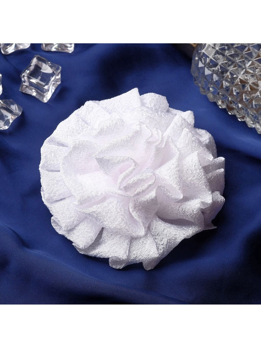 Цена за 6 шт. Бант для волос на резинке «Школьница», волнушка классика, d=11 см, белый