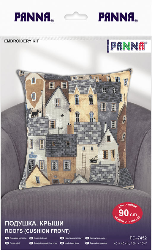 Набор для вышивания PANNA PD-7452 Подушка. Крыши 40 х 40 см