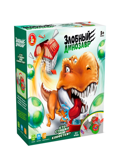 Игра настольная "Злобный динозавр" 5+ (70031) "Десятое королевство"