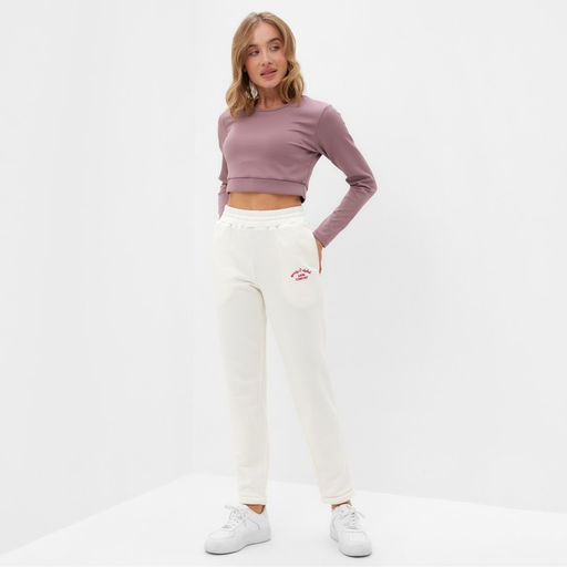 Брюки женские MINAKU: SPORTY & STYLISH, молочные, размер 42