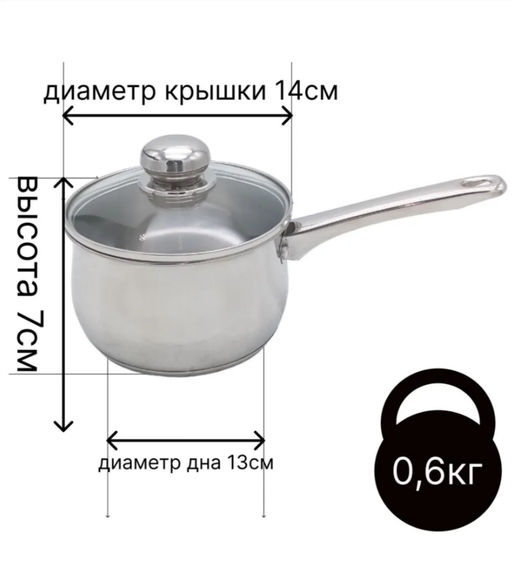 Кастрюля 0,9 л. со ст.кр. индукц.дно ТРС (Н-40061ГСП33.1)