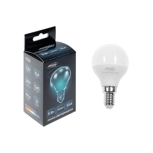 Цена за 3 шт. Лампа светодиодная Luazon Lighting, G45, 5 Вт, E14, 450 Лм, 4000 К, свечение нейтральное белое