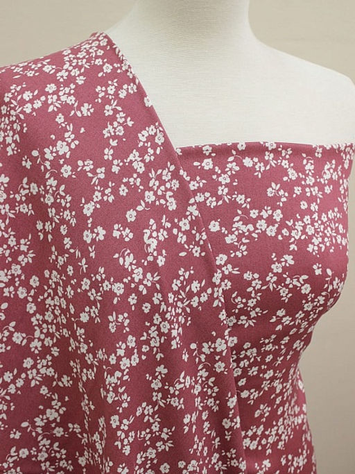 Штапель Цветочный вихрь цв.лилово-розовый, СОРТ2, ш.1.45м, вискоза-100%, 100гр/м.кв - Купава фото 2