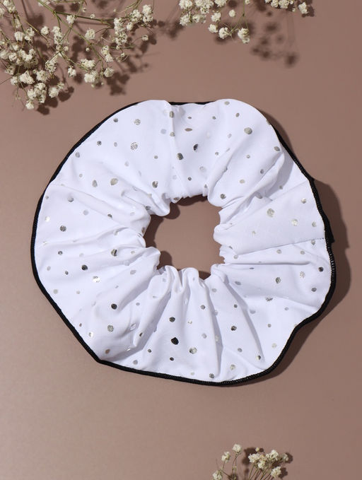 Цена за 3 шт. Резинка для волос "Орбита гранд" блеск, 14 см, белый