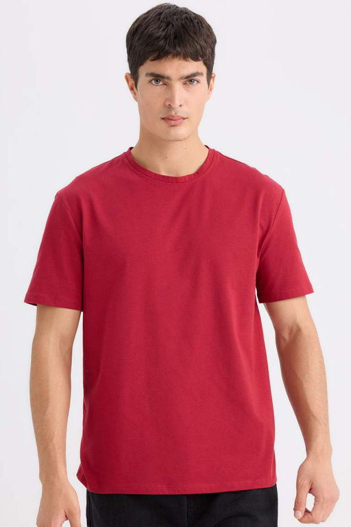 New Regular Fit Bisiklet Yaka Basic Duz K?sa Kollu Tisort - Defacto фото 2