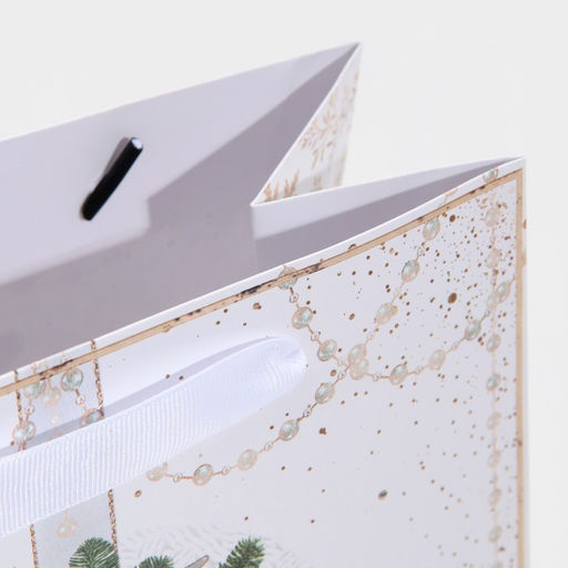 Пакет подарочный новогодний ламинированный квадратный «Золото», 22 х 22 х 11 см