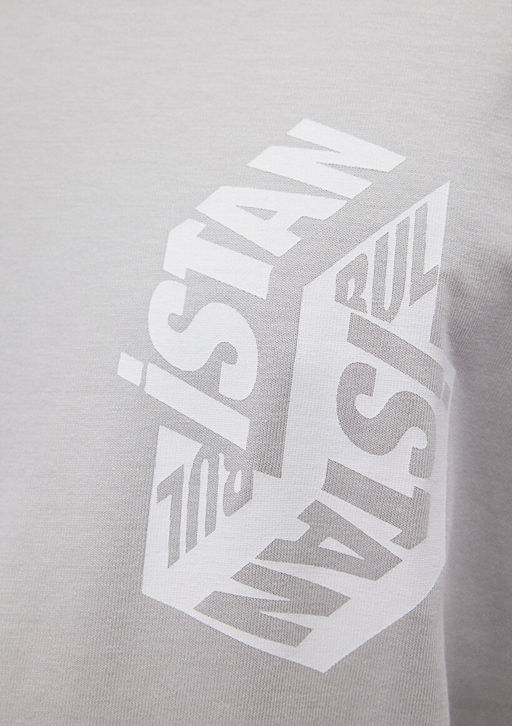 S?rt Bask?l? Mavi Gri Tisort  фото 7