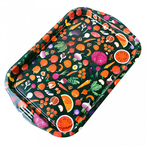 Поднос металлический "Баклажан" 40,2х25х2,5см, прямоугольный (Россия)