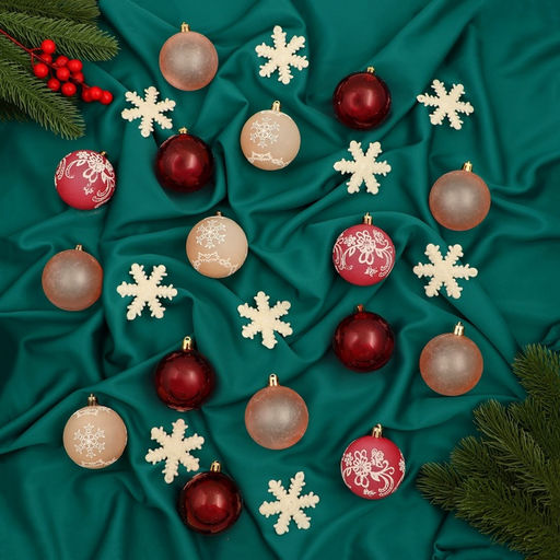 Ёлочные игрушки Снежная феерия морозец, набор 40 шт., d=6 см, снежинка 6 см, МИКС - Зимнее волшебство фото 2