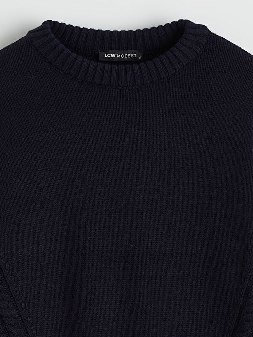 Bisiklet Yaka Kendinden Desenli Kad?n Triko Tunik