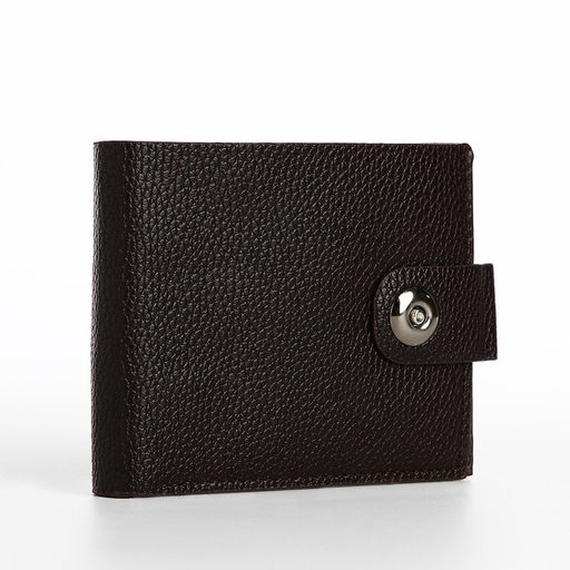 Портмоне мужское на магните, отдел для купюр, карт, монет, коричневое
