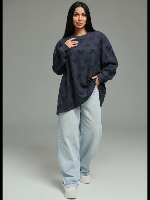 Ребека свитшот женский (махра Микки серый)