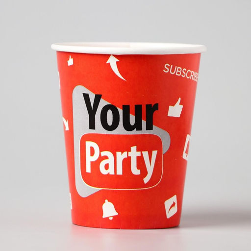 Посуда одноразовая бумажная Your party, 6 тарелок, 6 стаканов, 1 гирлянда