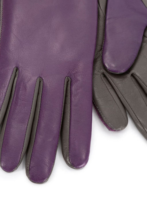 Перчатки женские ш+каш. TOUCH F-IS0065 d.violet/d.grey - Eleganzza фото 2