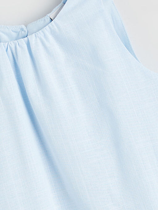 Bisiklet Yaka ?i?ekli K?z ?ocuk Elbise