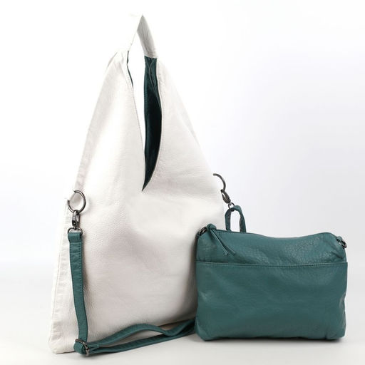 Женская мягкая сумка хобо с косметичкой из эко кожи 0105-8 - Cidirro фото 2