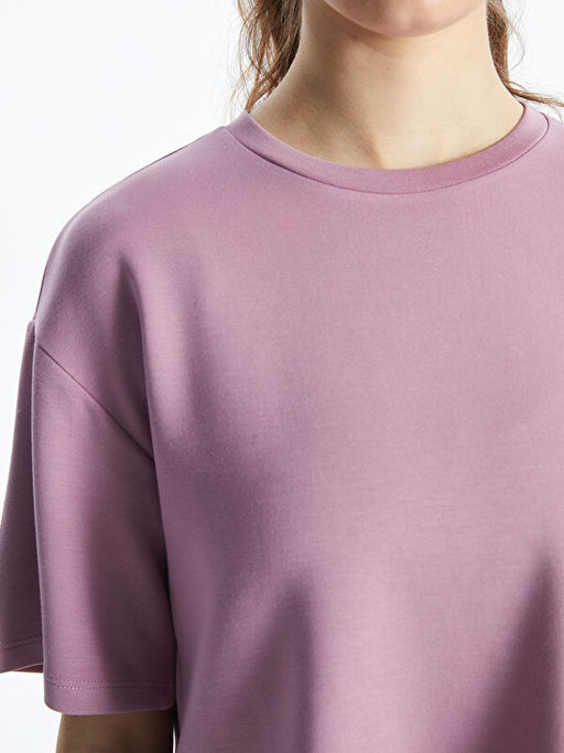 Bisiklet Yaka Crop Kad?n Spor Ti??rt