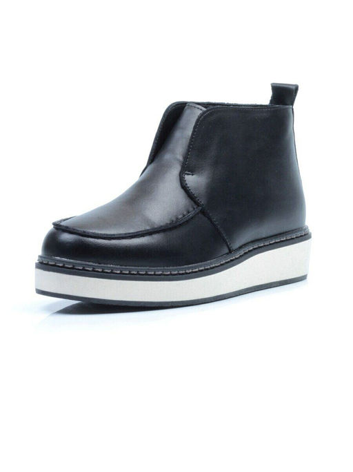 01-5173-1 BLACK Ботинки демисезонные женские (натуральная кожа, байка)