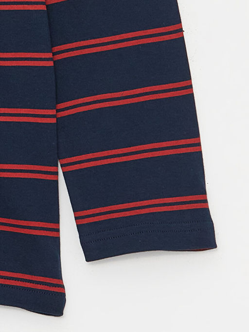 Bisiklet Yaka ?izgili Uzun Kollu Erkek ?ocuk Ti??rt - Waikiki фото 3