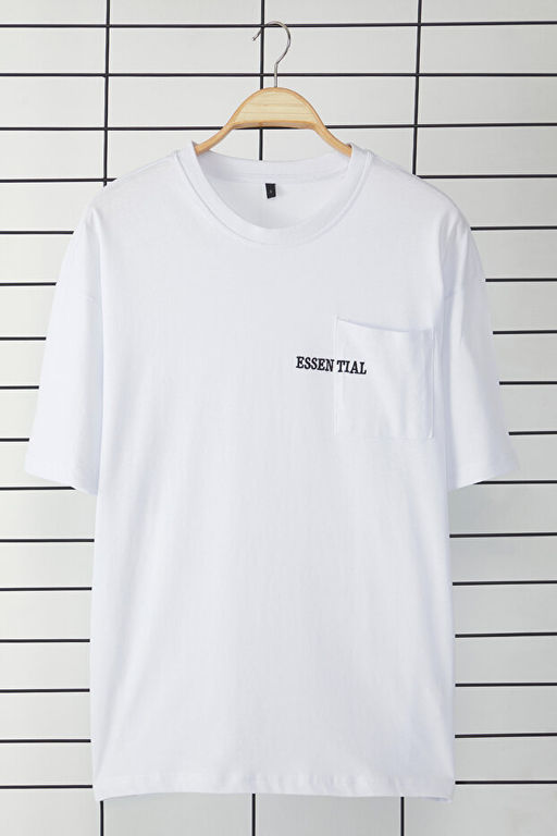 Beyaz Oversize/Geni_ Kesim %100 Pamuklu Cepli Nak__l_ T-Shirt TMNSS25TS00120 - Trendyolmilla фото 2