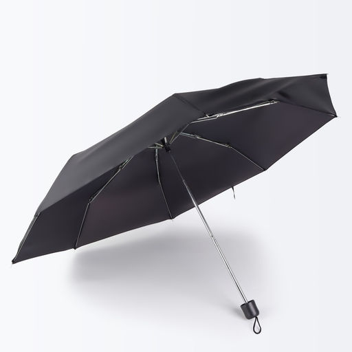 Зонт механический, Dark afternoon, 3 сложения, 8 спиц, R=48/55 см, d=96 см, чёрный