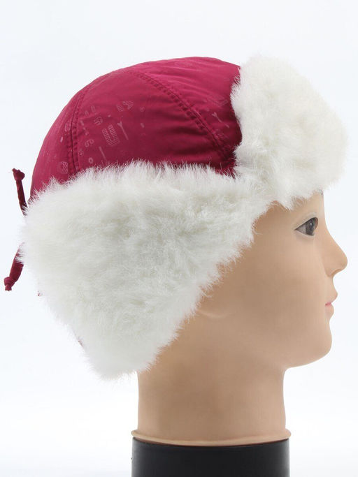 D101 CRIMSON Шапка-ушанка детская (100% полиэстер, 100% хлопок)