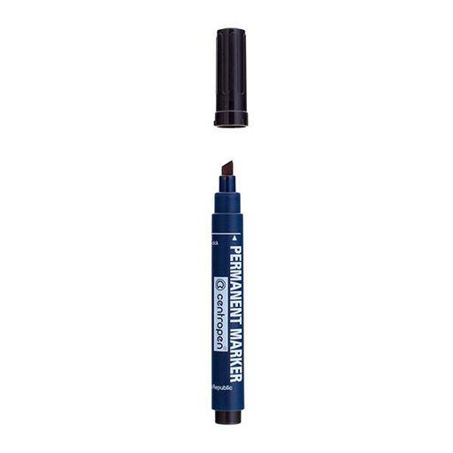 Маркер перманентный Centropen DRY SAFE 2-5 мм черный, скошенный наконечник