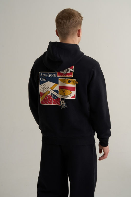 Худи Черный ANTA SPORTS CLUB Sweat Hoodie  фото 4