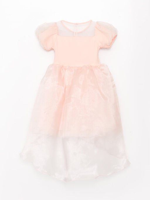 Bisiklet Yaka Bask?l? K?sa Kollu K?z ?ocuk Elbise - Waikiki фото 2