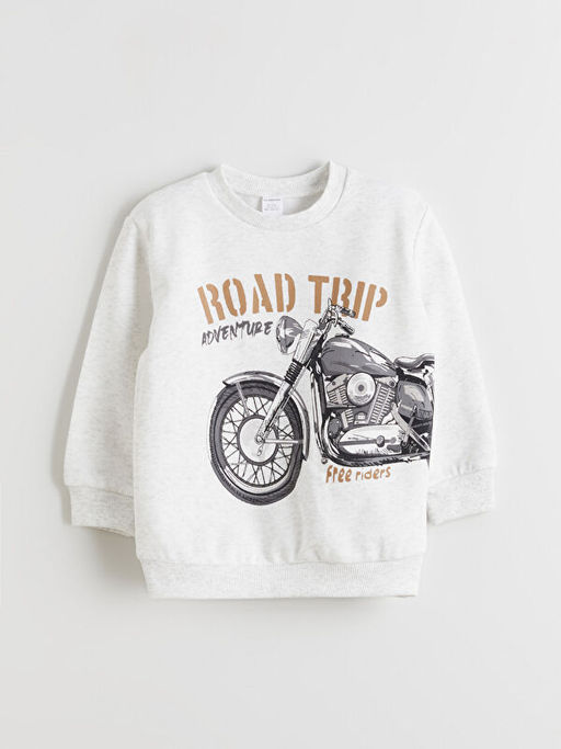 Bask?l? Erkek ?ocuk Sweatshirt ve E?ofman Alt?