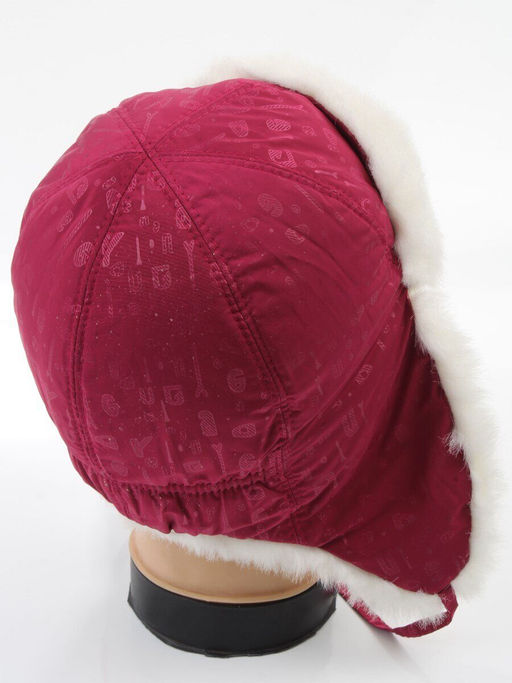 D101 CRIMSON Шапка-ушанка детская (100% полиэстер, 100% хлопок)