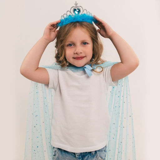 Карнавальный костюм «Зимняя принцесса», плащ 80 см, диадема, голубой