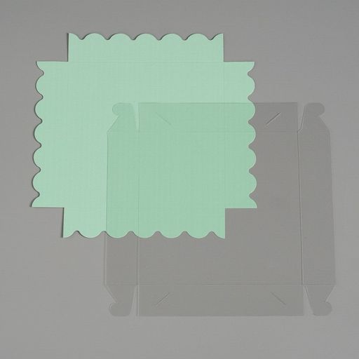 Цена за 5 шт. Коробочка для печенья с PVC крышкой, мятная, 12 х 12 х 3 см - UPAK LAND фото 4