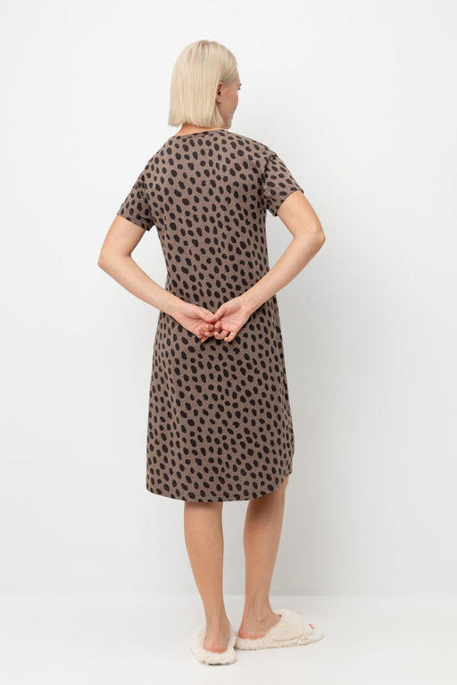 Е 10052/коричневый меланж,пятна сафари сорочка жен