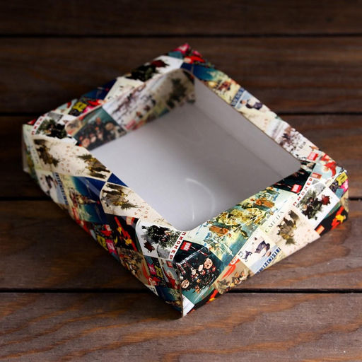 Коробка подарочная, крышка-дно, с окном Новогодняя афиша, 18 х 15 х 5 см, 1 шт. - UPAK LAND фото 3