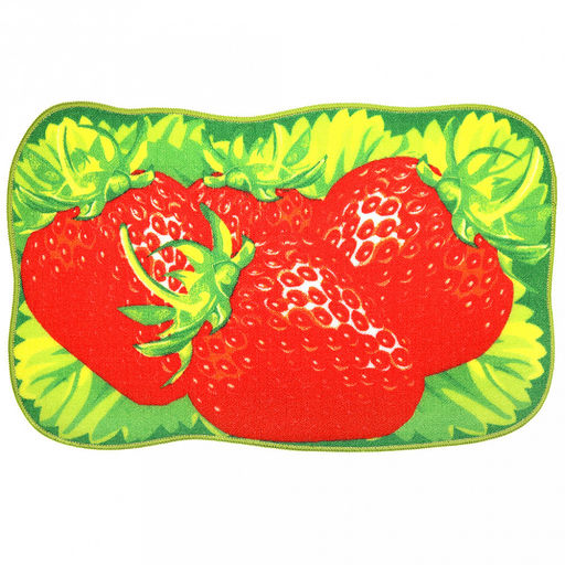 Коврик кухонный Клубника 50х80см, фигурный, прорезиненное основание, полиэстер (Китай)