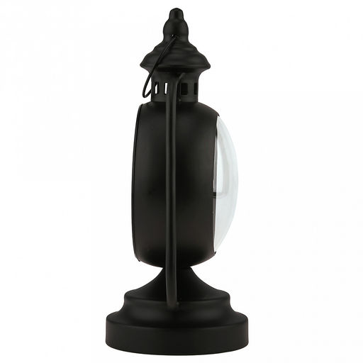 Часы настольные интерьерные "Летучая мышь" 18х11х26см, циферблат с рисунком, бежевый; цифры арабские, черный; выпуклое стекло; корпус металл, черный матовый; в коробке (Китай)