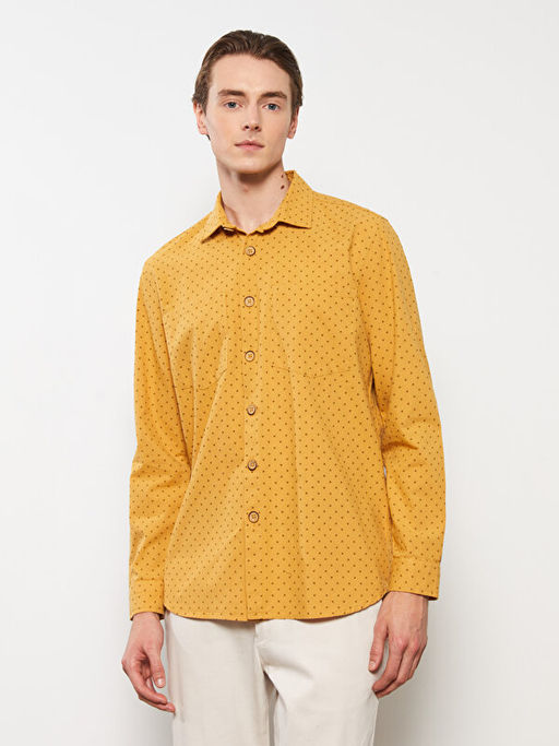 Regular Fit Uzun Kollu Desenli Erkek G?mlek