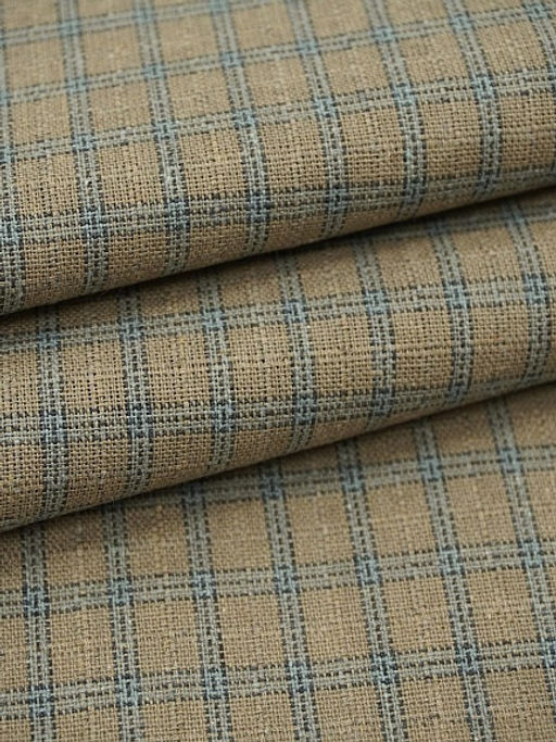 Пестрядь Клетка цв.кофейно-оливковый, ш.1.45м, хлопок-85%, п/э-15%, 150гр/м.кв - Купава фото 5