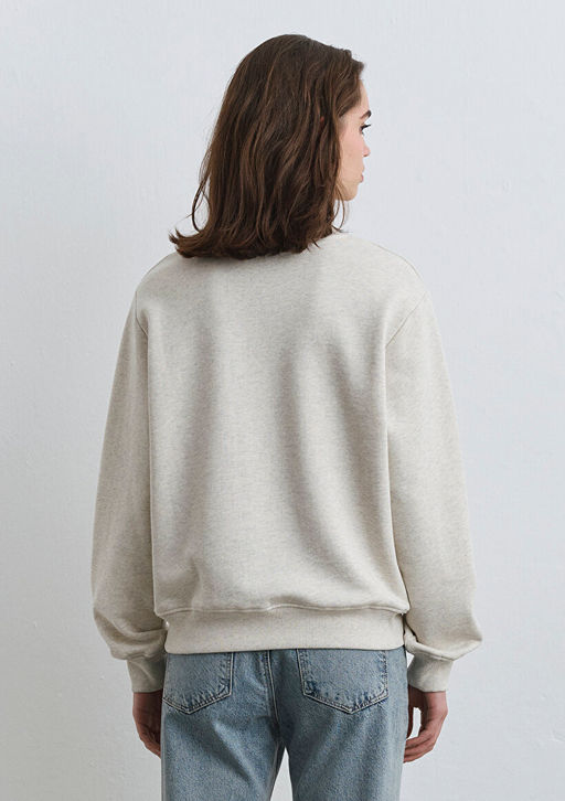 Mavi Patch Logo Bisiklet Yaka Bej Sweatshirt  фото 3