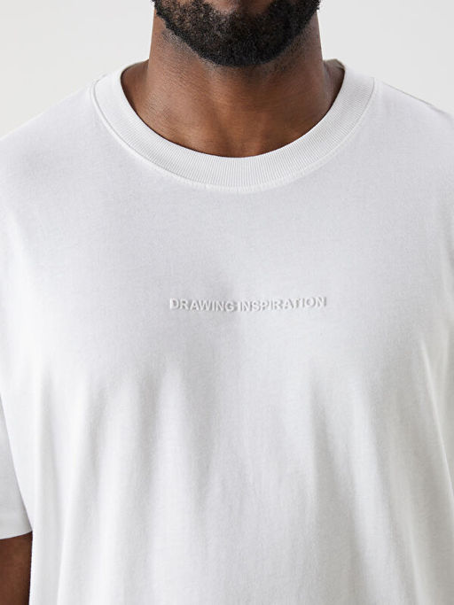 Bisiklet Yaka Bask?l? Erkek Ti??rt