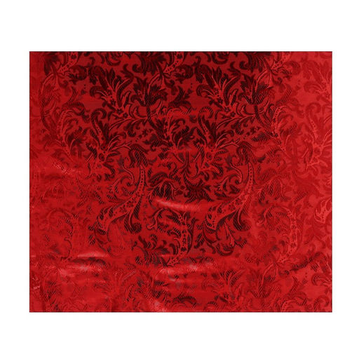 Ткань для рукоделия «Парча», серебро на красном, лоскут 50×50 см