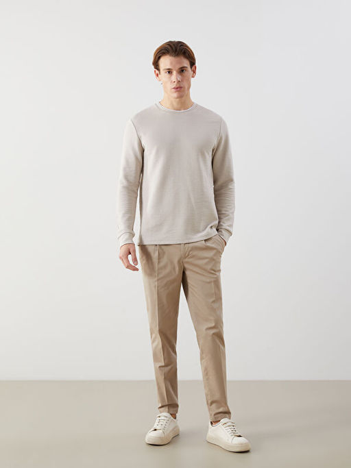 Bisiklet Yaka Uzun Kollu Erkek Sweatshirt