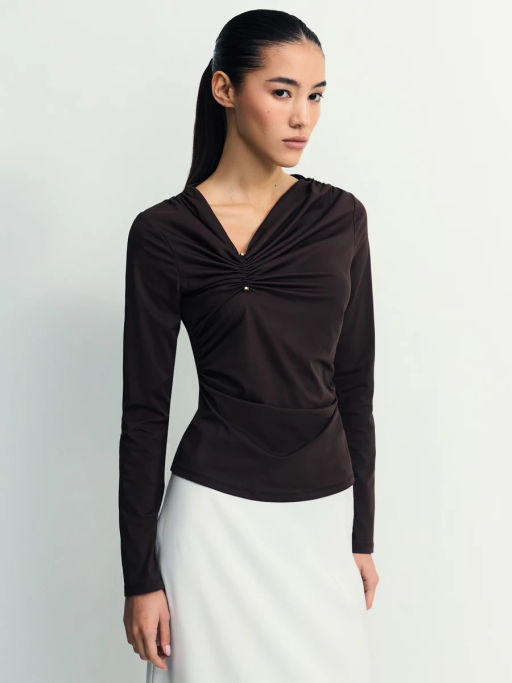 Лонгслив с декоративным узлом / Zarina  фото 4