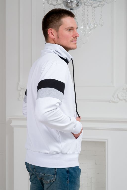 Толстовка мужская из футера Оскар белый макс - Амадэль фото 7