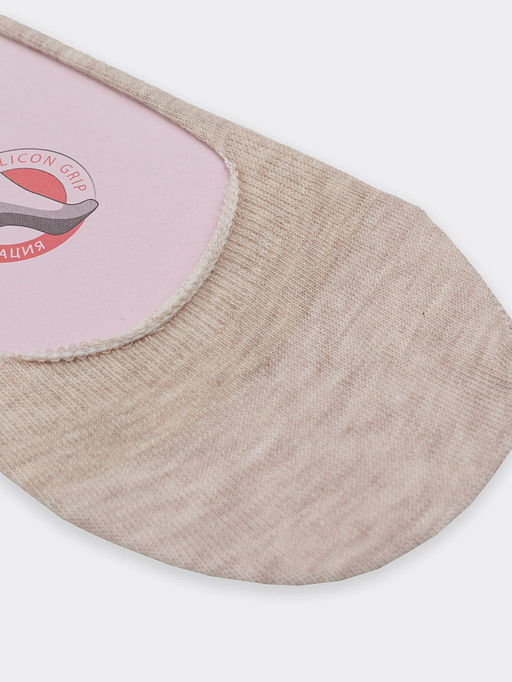 Цена за 5 пар! Женские подследники с силиконовым нанесением в оттенке бежевый меланж - Mark formelle фото 4