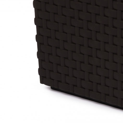 Кашпо напольное "Ротанг" 340х320х615мм (со вставкой)(мокко) 27/47л. М8848