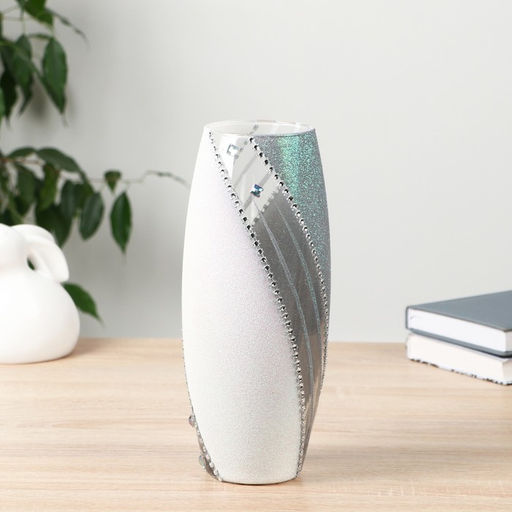 Ваза «Юнона», h=26×11 см, d=7.5 см, стекло, серебро, МИКС