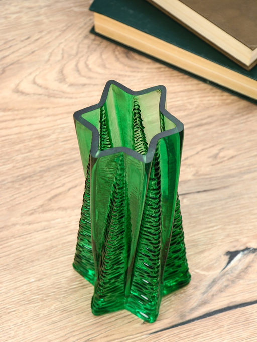 Ваза «Флоранс», 25×11×9 см, стекло, зелёная